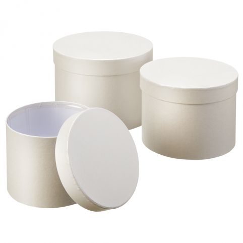 Symphony Cream Lined Hat Boxes (Set of 3)