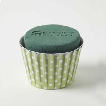 OASIS® Ideal Floral Foam Maxlife Cupcakes - Mint Dot - 8cm (Pack of 6)