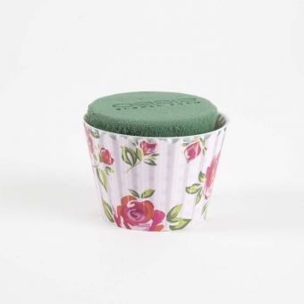 OASIS® Ideal Floral Foam Maxlife Cupcakes - Pink Large Rose - 8cm (Pack of 6)