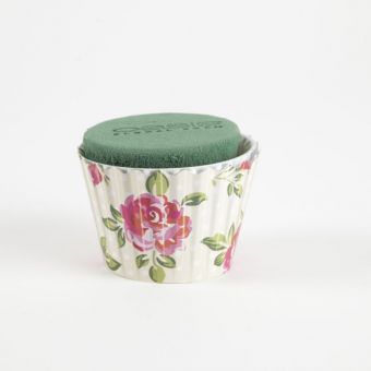 OASIS® Ideal Floral Foam Maxlife Cupcakes - Cream Large Rose - 8cm (Pack of 6)