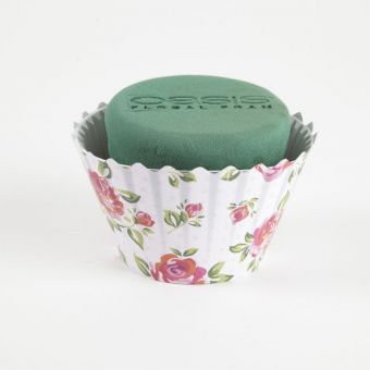 OASIS® Ideal Floral Foam Maxlife Cupcakes - Pink Large Rose - 12cm (Pack of 6)