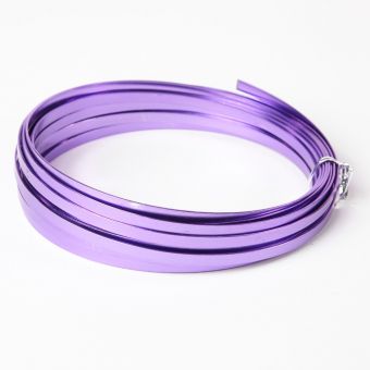 Flat Aluminium Wire - Purple - 5mm x 100g, approx 7.5m