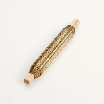 Metallic Wire on Wooden Stick - Gold 