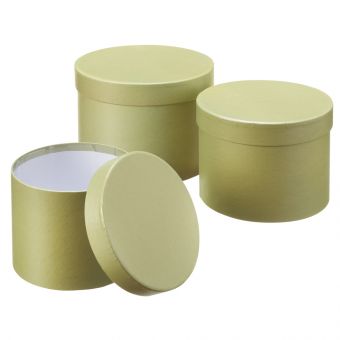 Symphony Round Lined Hat Box - Sage Green  - Set of 3