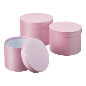 Symphony Baby Pink Lined Hat Boxes (Set of 3)