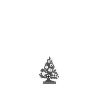 Olympus Tree with Baubles & LED Lights Anthracite 30.5cm