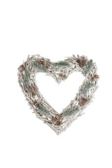 Winter Chill Heart Wreath - Natural - 50cm
