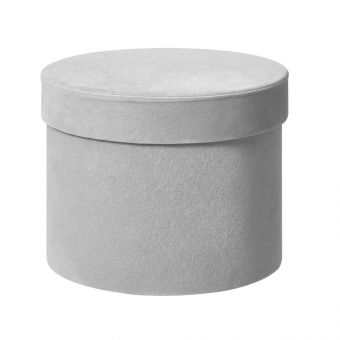 Round Lined Velour Hat Boxes (Set of 3) - Grey