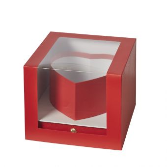 Aria Lined Heart Box - Red