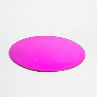 Mirrored Plate Round - Pink - 25cm