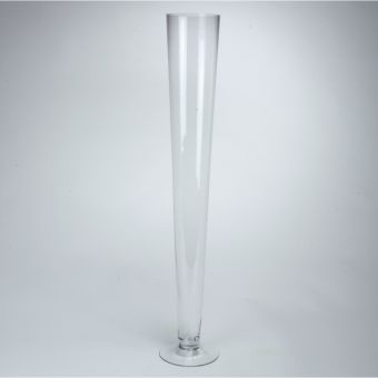 Clear  Glass Cone Vase- 80cm