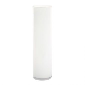 Glass Cylinder Vase White 50cm