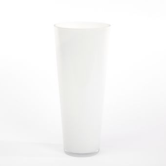 Glass Cone Vase White 40cm