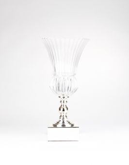 Glass Olympus Vase - Clear - 22cm x 22cm x 50cm
