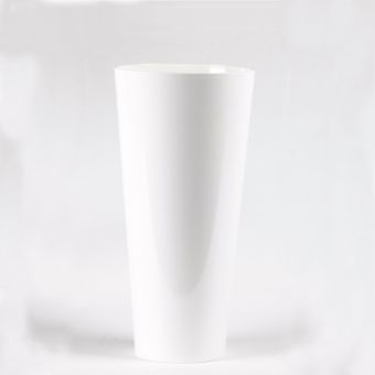 Acrylic Conical Vase - White - 35cm