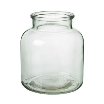 Hailey Glass Jar - 16cm - Green