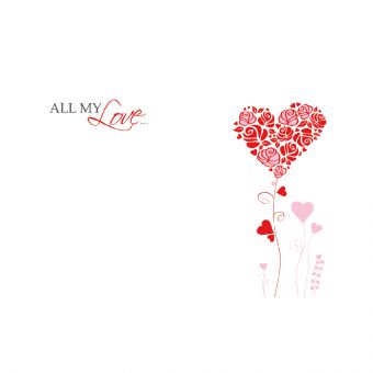 All My Love - Rose Heart (Pack of 50)