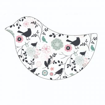 Black and Grey Bird pattern on a White background (Pack of 12)