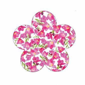Pink Flowers on a White Background (Pack of 12)
