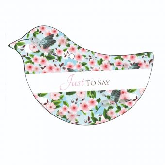 Just To Say - Birds and Pale Pink Flowers - Bird (Pack of 12)