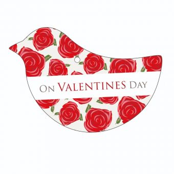 On Valentines Day - Red Roses - Bird (Pack of 12)