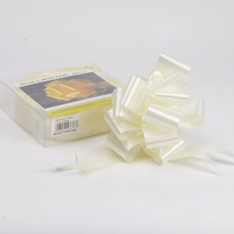 Pull Bow - Cream - 5cm, 18 loop bow (Pack of 20)