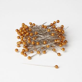 Round Headed Pearl Pins - Gold - 65mm x 6mm (Pack of 144)