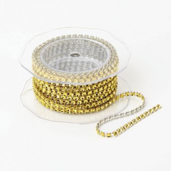 Plastic Diamond String - Gold - 1 row x 9m