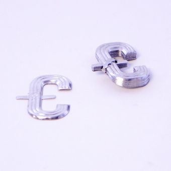 Aluminium Letter - C - Silver - 4cm (Pack of 10)