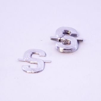 Aluminium Letter - S - Silver - 4cm (Pack of 10)