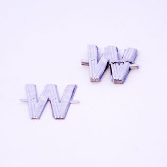 Aluminium Letter - W - Silver - 4cm (Pack of 10)
