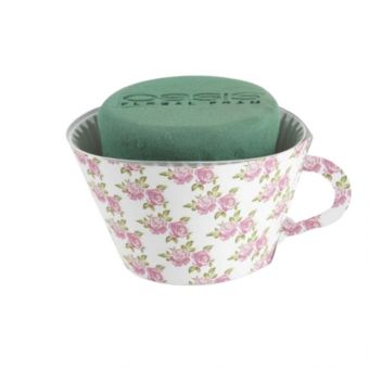 OASIS® Ideal Floral Foam Maxlife Tea Cups - Pink Rose - 12cm (Pack of 6)