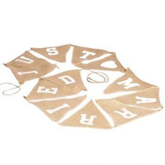 Just Married Burlap Bunting - 18 x 20cm - 12 flags