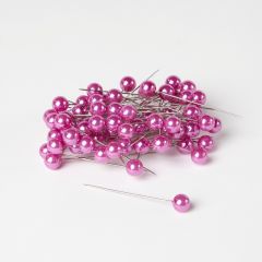 Round Headed Pearl Pins - Lavender - 65mm x 10mm (Pack of 72)