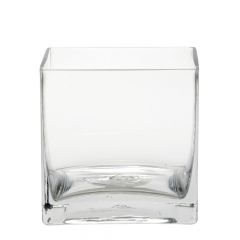 Glass Cube - Clear - 12cm