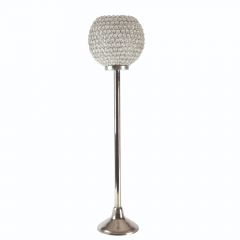 Globe Crystal Candle Holder - Silver - 80cm