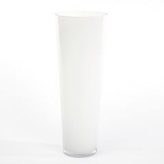 Glass Cone Vase White 50cm