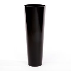 Glass Cone Vase Black 50cm