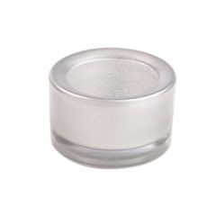 Small Glass Tealight Holder - Silver - 5.7cm x 3.5cm 