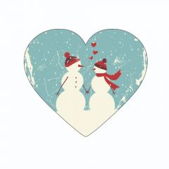 Christmas Snowman and Snowwoman - Heart (Pack of 12)