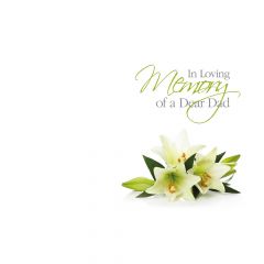 ILM Dear Dad, White Lilies - Folded (Pack of 50)