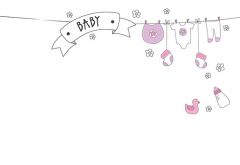 Baby Girl - Clothes Line Classic Worded Card 