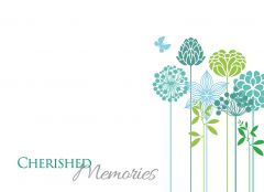 Cherished Memories - Modern Flowers Large Remembrance Card 