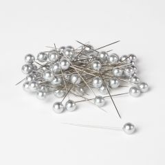Round Headed Pearl Pins - Silver - 65mm x 10mm (Pack of 72)