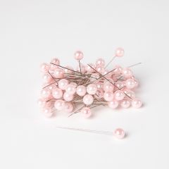 Round Headed Pearl Pins - Pale Pink - 65mm x 10mm (Pack of 72)
