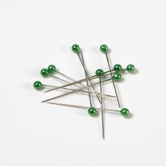 Round Headed Pearl Pins - Apple Green - 40mm x 4mm (Pack of 144)