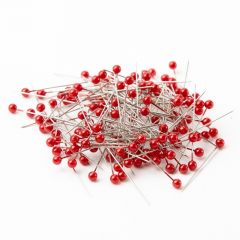 Round Headed Pearl Pins - Red - 40mm x 4mm (Pack of 144)