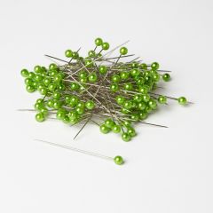 Round Headed Pearl Pins - Apple Green - 65mm x 6mm (Pack of 144)
