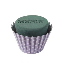 OASIS® Ideal Floral Foam Maxlife Cupcakes - Purple Dot - 12cm (Pack of 6)