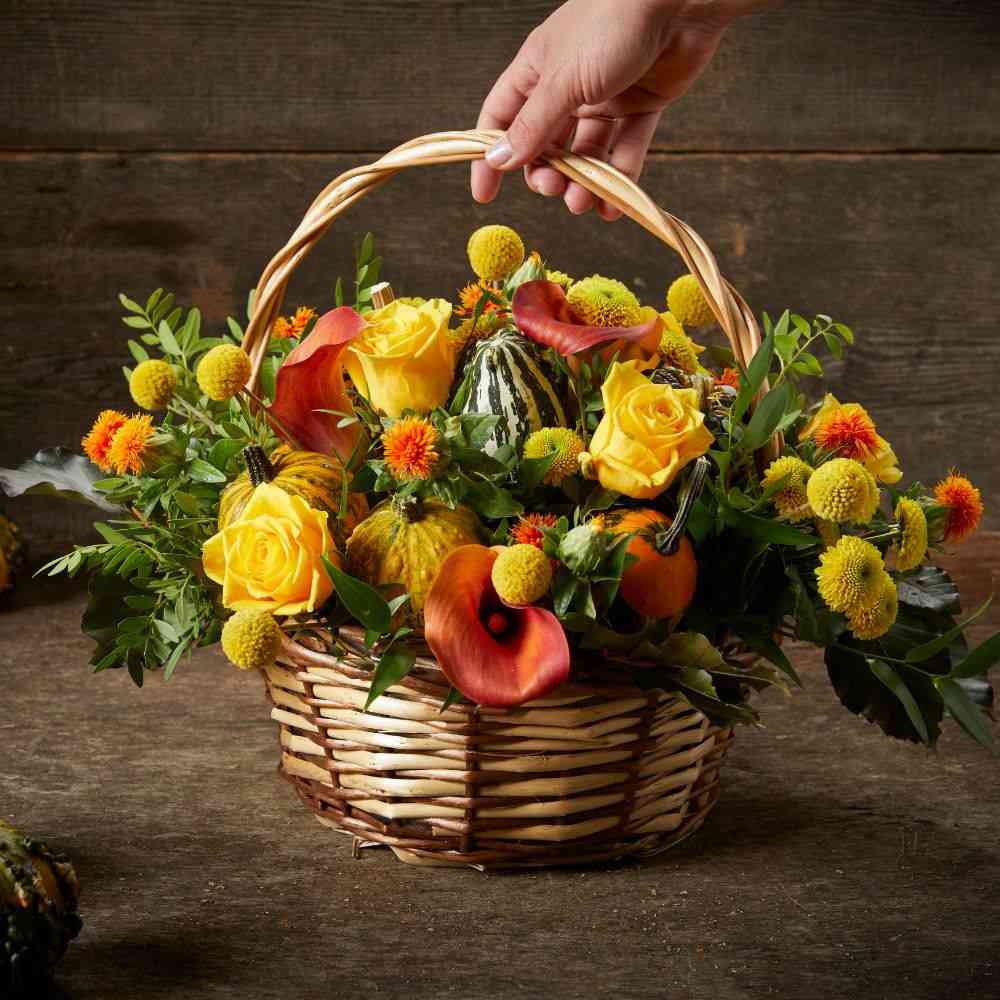 Halloween Themed Floral Arrangement Basket